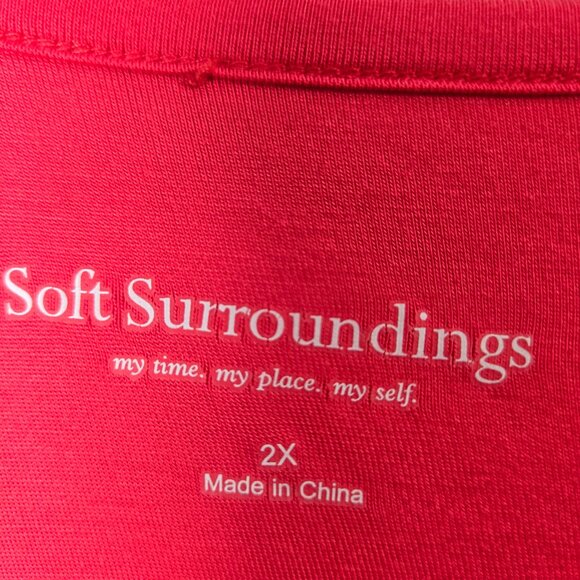 Soft Surroundings 2X Plus Size Active Top Long Sleeve Barbie Pink Tunic - Picture 5 of 7